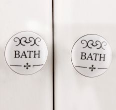 Bath Flat Ceramic Cabinet Knob